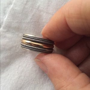 Sterling Silver and 14kt gold Band Ring